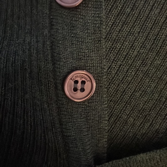 Fall 2011 runway Salvatore Ferragamo forest green henley sweater, size medium - Picture 5 of 8